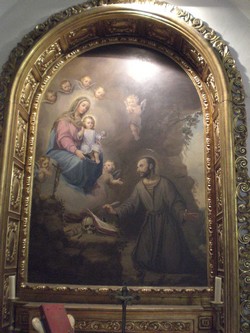 Aparición de la Virgen a San Ignacio realizado en 1.943 por Rafael Blas Rodríguez